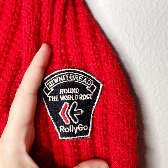 Vintage RollyGo Sweater Red 100% Wool Made in Italy Knit - Picture 2 of 8